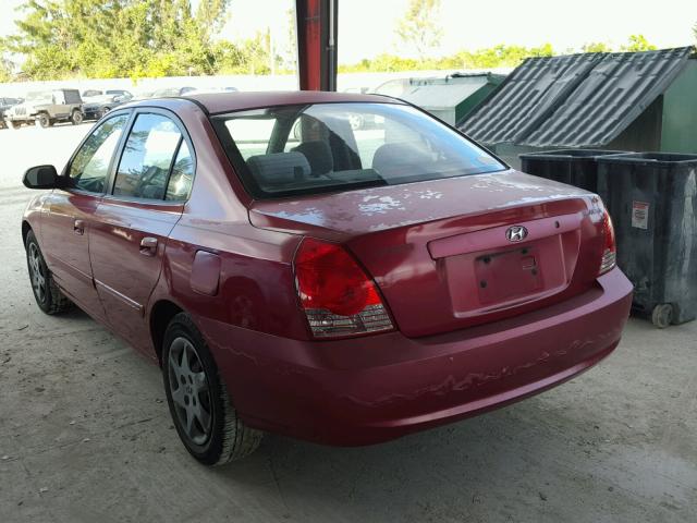 KMHDN46D64U871497 - 2004 HYUNDAI ELANTRA GL BURGUNDY photo 3