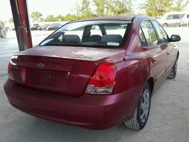 KMHDN46D64U871497 - 2004 HYUNDAI ELANTRA GL BURGUNDY photo 4