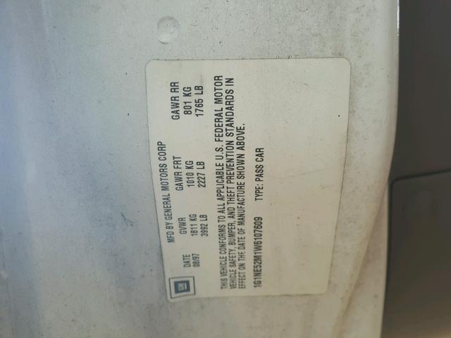 1G1NE52M1W6107609 - 1998 CHEVROLET MALIBU LS Ağ foto 10