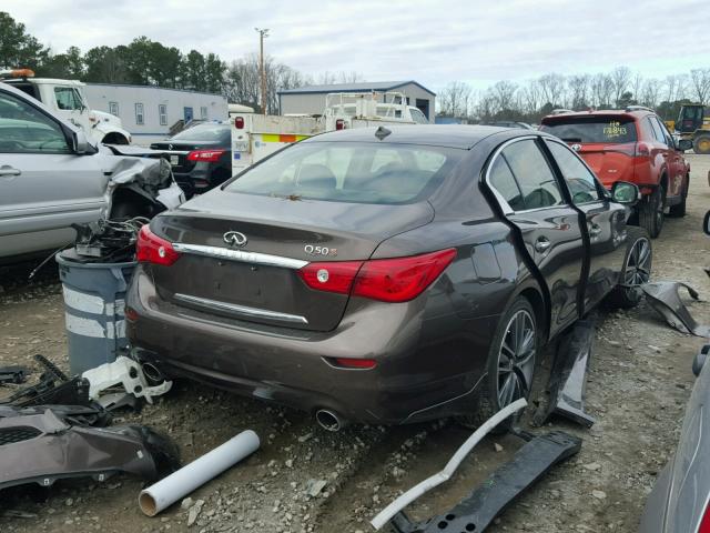 JN1BV7AP3EM670272 - 2014 INFINITI Q50 BASE BROWN photo 4