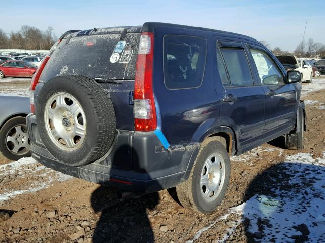 JHLRD78515C046644 - 2005 HONDA CR-V LX BLUE photo 4