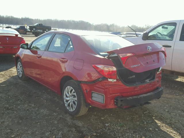 2T1BURHE5HC927692 - 2017 TOYOTA COROLLA L RED photo 3