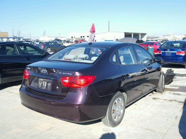 KMHDU46D08U557160 - 2008 HYUNDAI ELANTRA GL MAROON photo 4