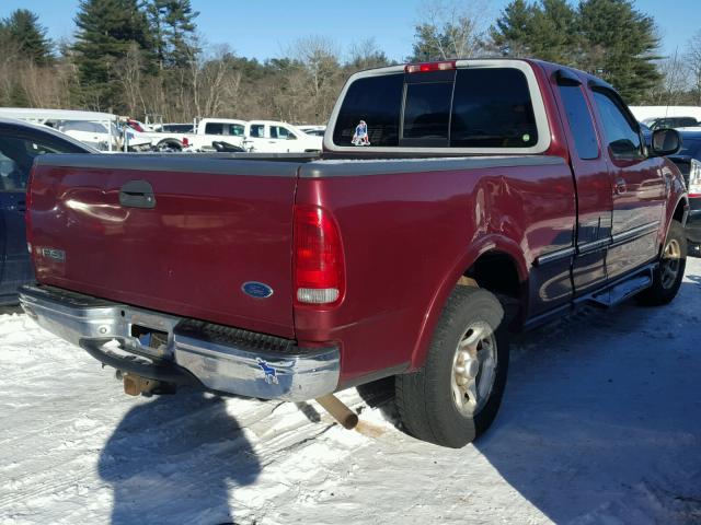 1FTZX18W4WNC13319 - 1998 FORD F150 MAROON photo 4