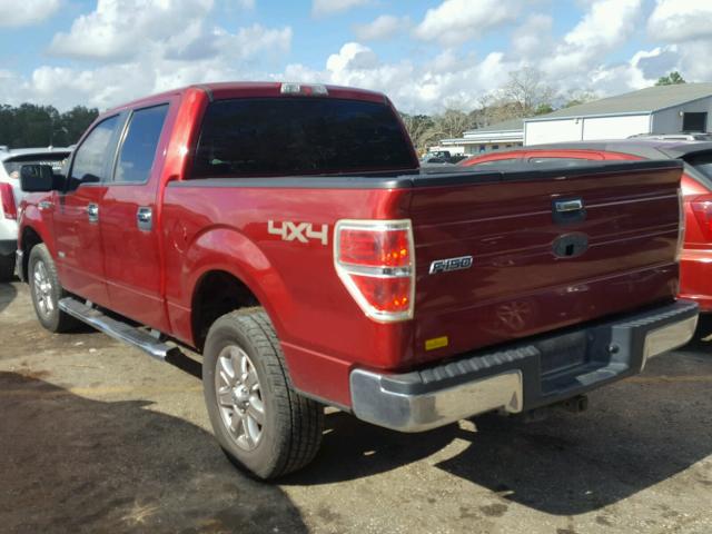 1FTFW1ET2DKD03504 - 2013 FORD F150 SUPER RED photo 3