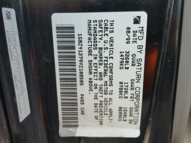 1G8ZY1279YZ108585 - 2000 SATURN SC2 BLACK photo 10