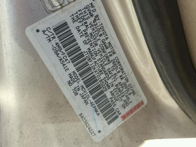 JT2BF12KXT0185229 - 1996 TOYOTA CAMRY LE ბეჟი ფოტო 10