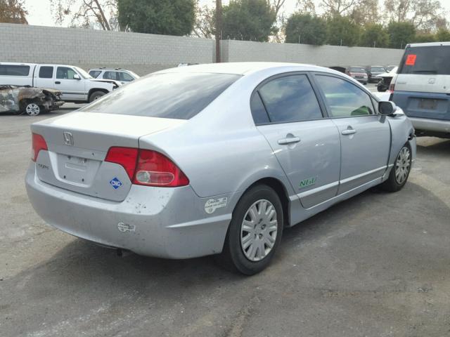 1HGFA46537L000487 - 2007 HONDA CIVIC GX SILVER photo 4