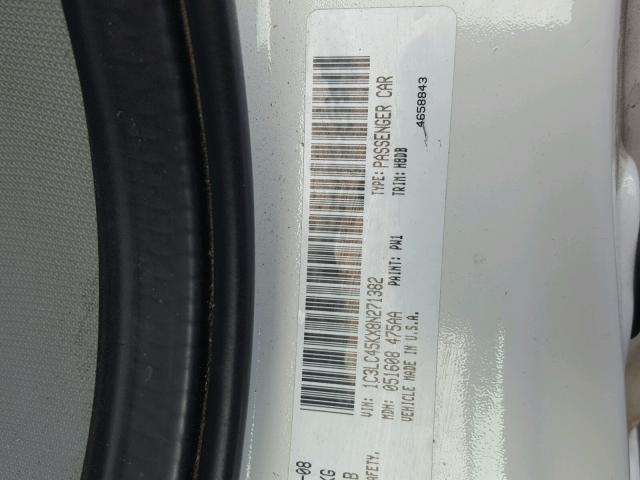 1C3LC45KX8N271382 - 2008 CHRYSLER SEBRING WHITE photo 10