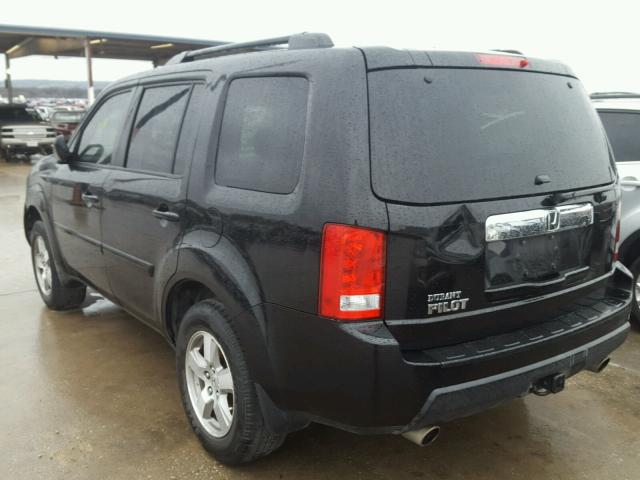 5FNYF38569B007536 - 2009 HONDA PILOT EXL BLACK photo 3