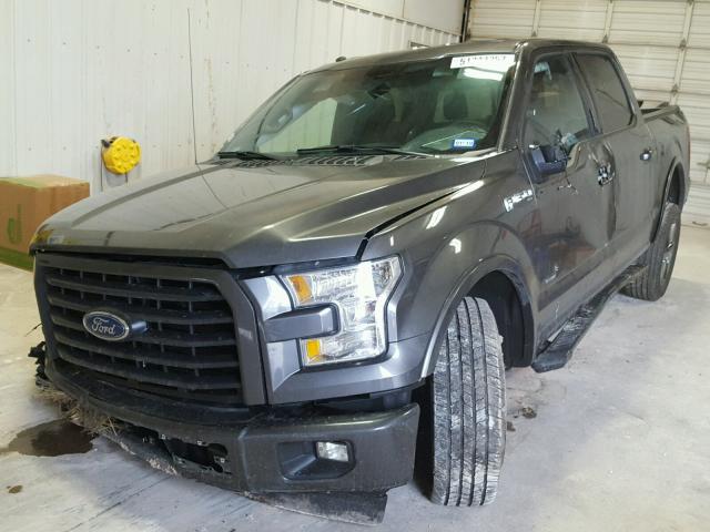 1FTEW1CGXHKC33256 - 2017 FORD F150 SUPER GRAY photo 2