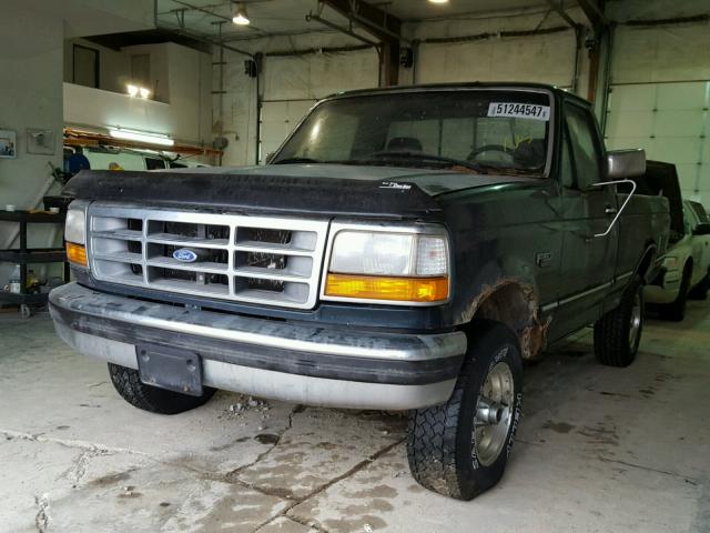 1FTEF14Y6SNA63412 - 1995 FORD F150 GREEN photo 2