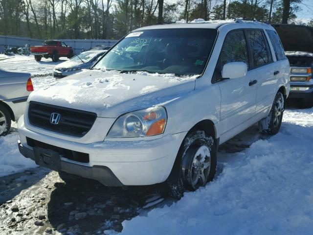 2HKYF18775H511479 - 2005 HONDA PILOT EXL WHITE photo 2