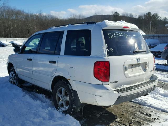 2HKYF18775H511479 - 2005 HONDA PILOT EXL WHITE photo 3