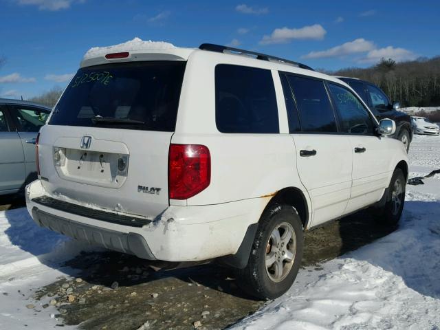 2HKYF18775H511479 - 2005 HONDA PILOT EXL WHITE photo 4