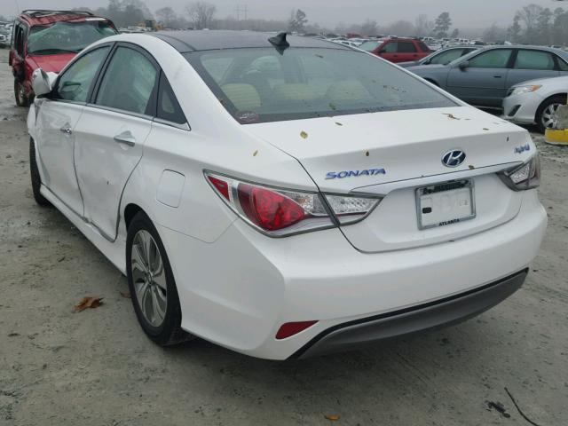 KMHEC4A44EA107216 - 2014 HYUNDAI SONATA HYB WHITE photo 3