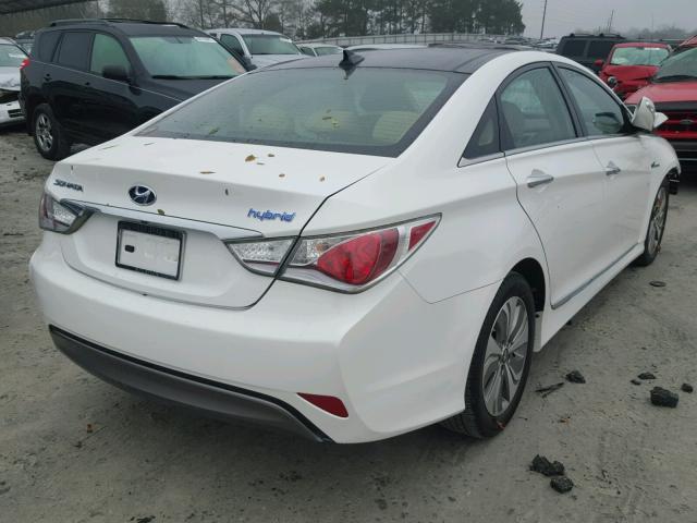 KMHEC4A44EA107216 - 2014 HYUNDAI SONATA HYB WHITE photo 4