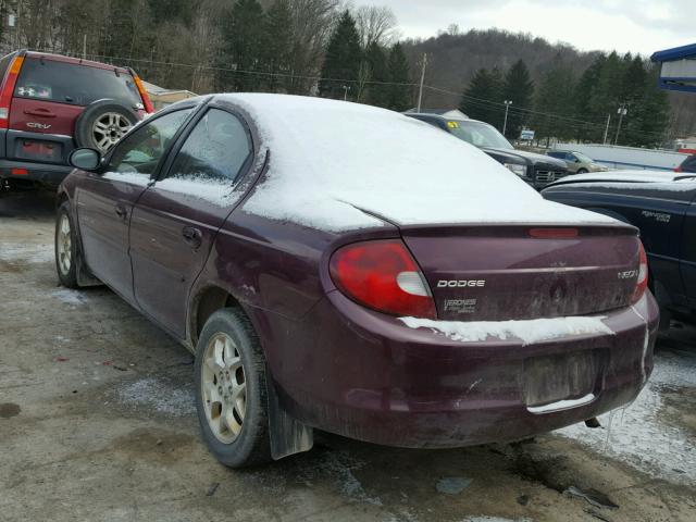 1B3ES46C6YD507371 - 2000 DODGE NEON BASE PURPLE photo 3