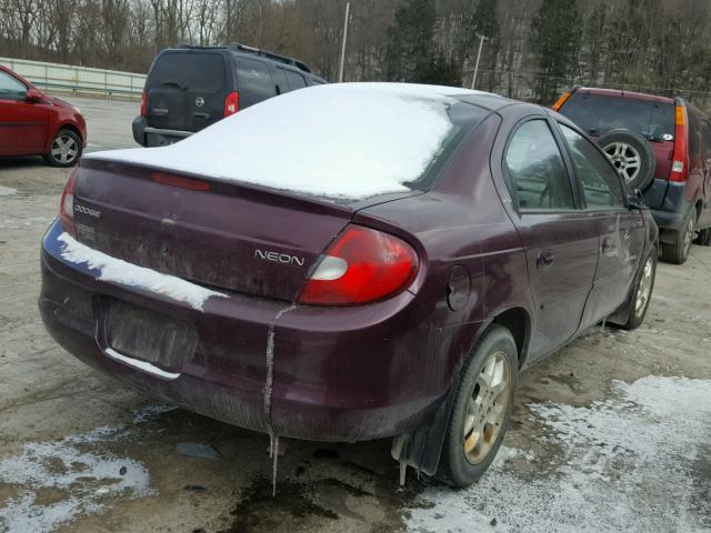 1B3ES46C6YD507371 - 2000 DODGE NEON BASE PURPLE photo 4