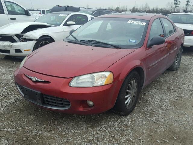 1C3EL56U11N688068 - 2001 CHRYSLER SEBRING LX RED photo 2