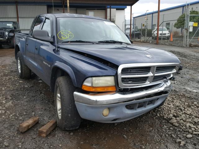 1B7HL48X12S625257 - 2002 DODGE DAKOTA QUA BLUE photo 1