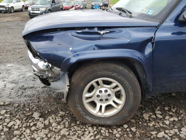 1B7HL48X12S625257 - 2002 DODGE DAKOTA QUA BLUE photo 10