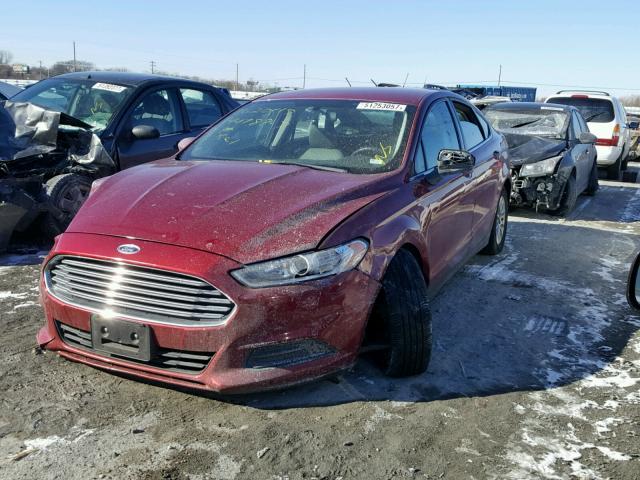 3FA6P0G74FR279640 - 2015 FORD FUSION S BURGUNDY photo 2