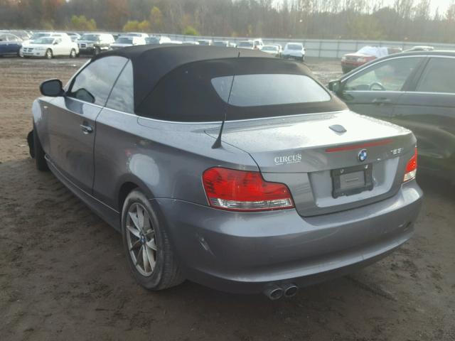 WBAUL7C55BVM80239 - 2011 BMW 128 I GRAY photo 3