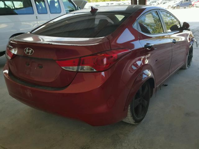 KMHDH4AE1DU724348 - 2013 HYUNDAI ELANTRA GL RED photo 4