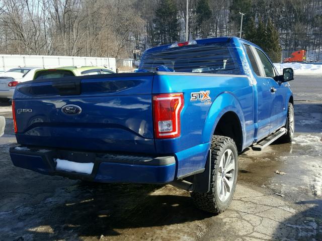 1FTEX1EP1HFB40158 - 2017 FORD F150 SUPER BLUE photo 4