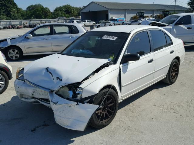 2HGES16571H569869 - 2001 HONDA CIVIC LX WHITE photo 2