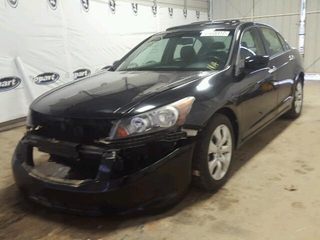 1HGCP36828A003383 - 2008 HONDA ACCORD EXL BLACK photo 2