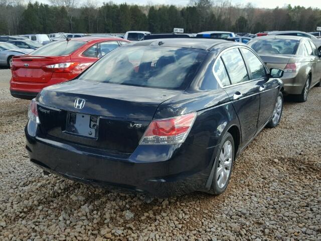 1HGCP36828A003383 - 2008 HONDA ACCORD EXL BLACK photo 4