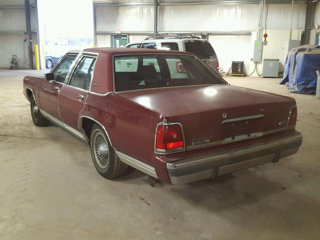 2FABP74F9KX224485 - 1989 FORD CROWN VICT BURGUNDY photo 3