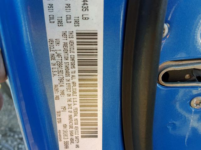 1J4FT28A19D178414 - 2009 JEEP PATRIOT SP BLUE photo 10