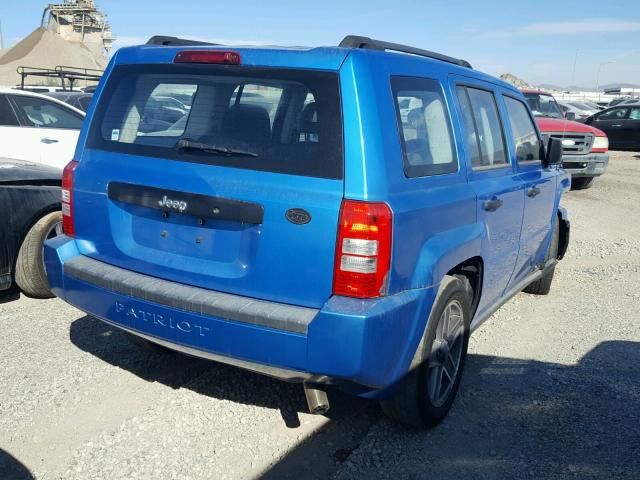 1J4FT28A19D178414 - 2009 JEEP PATRIOT SP BLUE photo 4