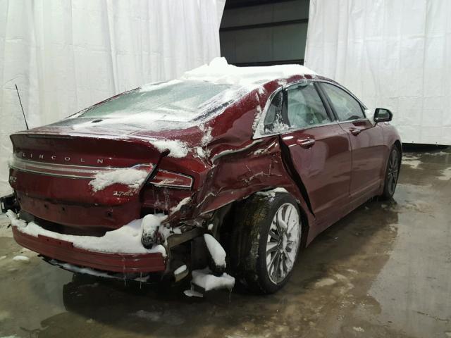 3LN6L2JK8ER821542 - 2014 LINCOLN MKZ Rojo foto 4