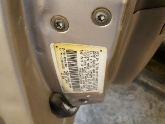 JT2BG22K9Y0392995 - 2000 TOYOTA CAMRY CE TAN photo 10