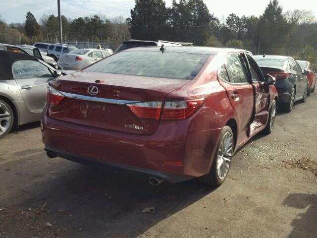 JTHBK1GG8D2056076 - 2013 LEXUS ES 350 RED photo 4