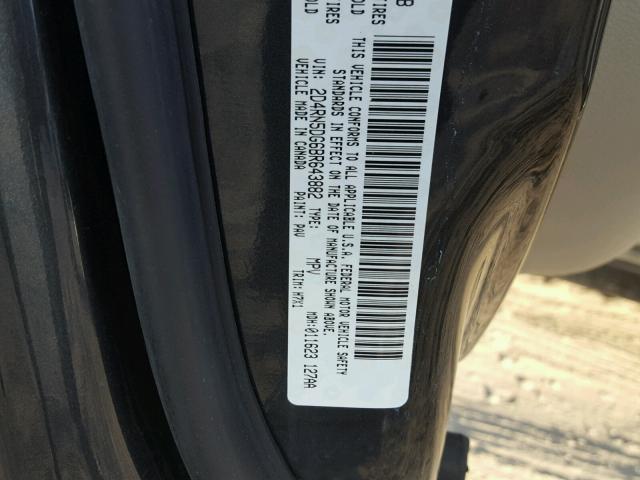 2D4RN5DG6BR643882 - 2011 DODGE GRAND CARA GRAY photo 10