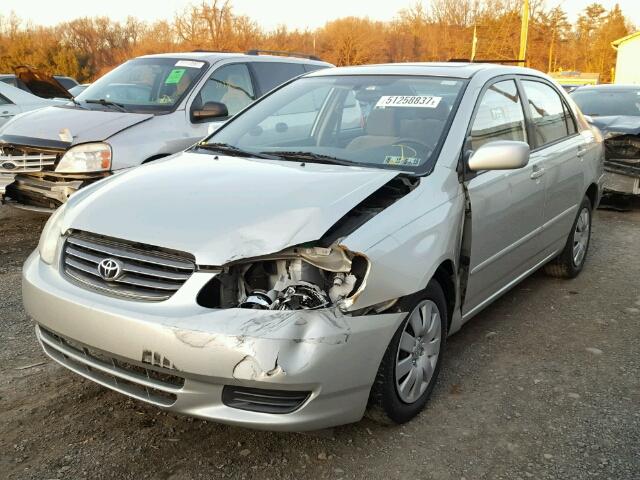 2T1BR32E33C003249 - 2003 TOYOTA COROLLA CE SILVER photo 2