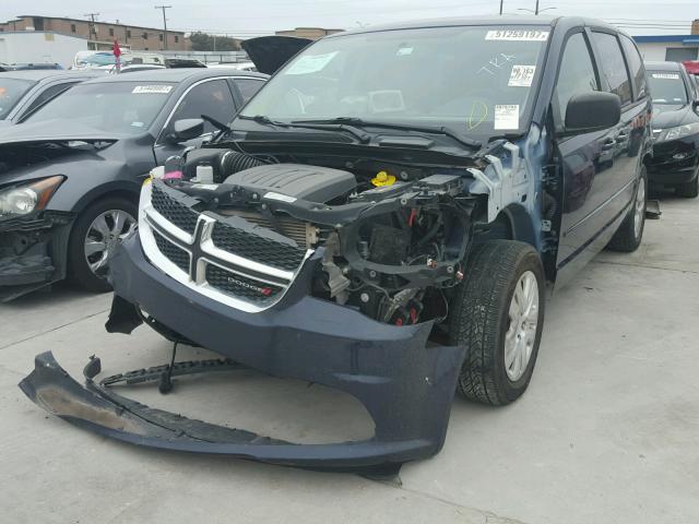 2C4RDGBG2FR640160 - 2015 DODGE GRAND CARA BLUE photo 2