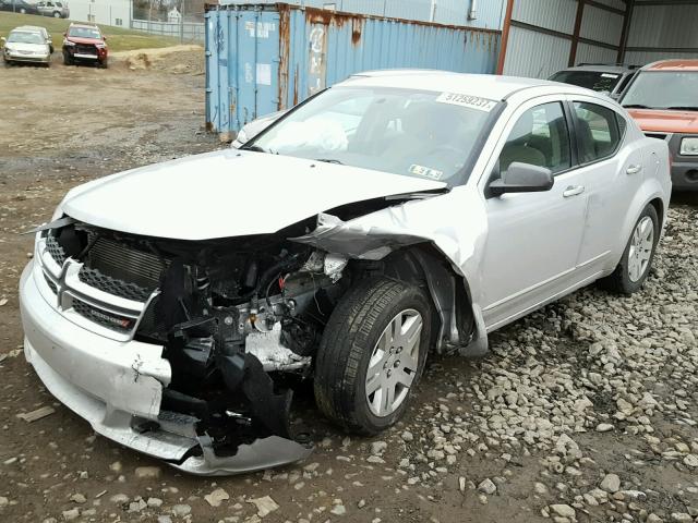 1C3CDZAG7CN258755 - 2012 DODGE AVENGER SE SILVER photo 2