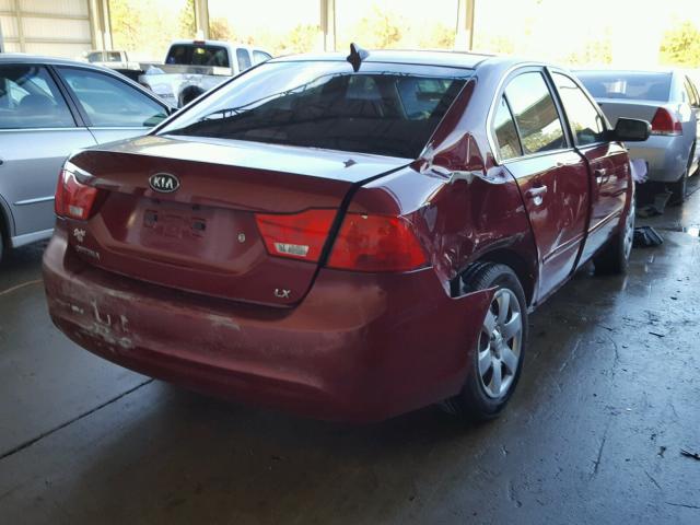 KNAGE228695345853 - 2009 KIA OPTIMA LX BURGUNDY photo 4