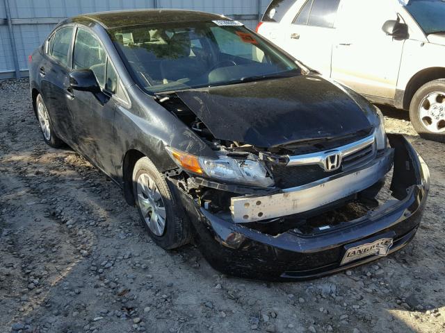 19XFB2F58CE088875 - 2012 HONDA CIVIC LX BLACK photo 1