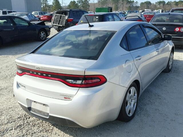 1C3CDFAH7DD296467 - 2013 DODGE DART SE SILVER photo 4