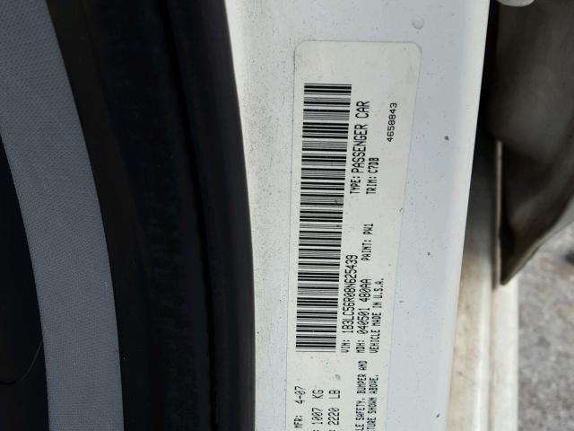 1B3LC56R08N625439 - 2008 DODGE AVENGER SX WHITE photo 10