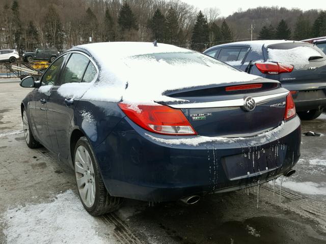 W04GZ5GV4B1082678 - 2011 BUICK REGAL CXL BLUE photo 3