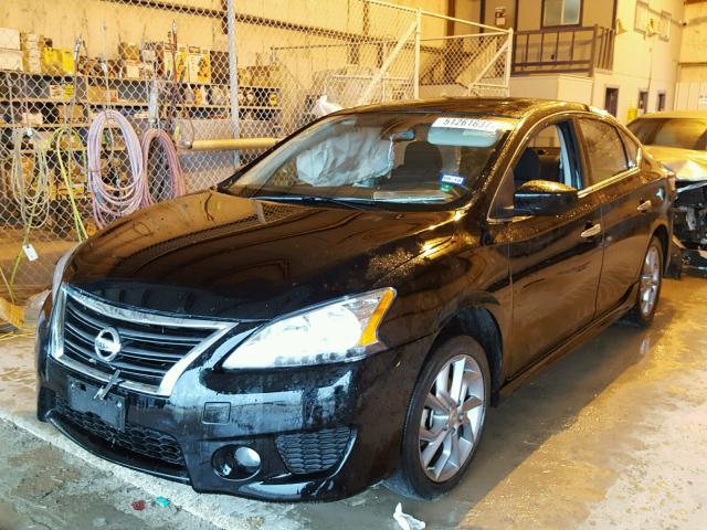 3N1AB7AP5EY300443 - 2014 NISSAN SENTRA S BLACK photo 2