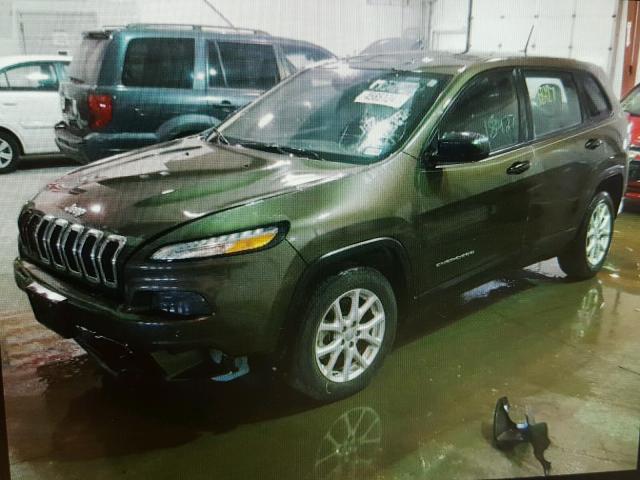 1C4PJLAB2FW507856 - 2015 JEEP CHEROKEE S GREEN photo 2